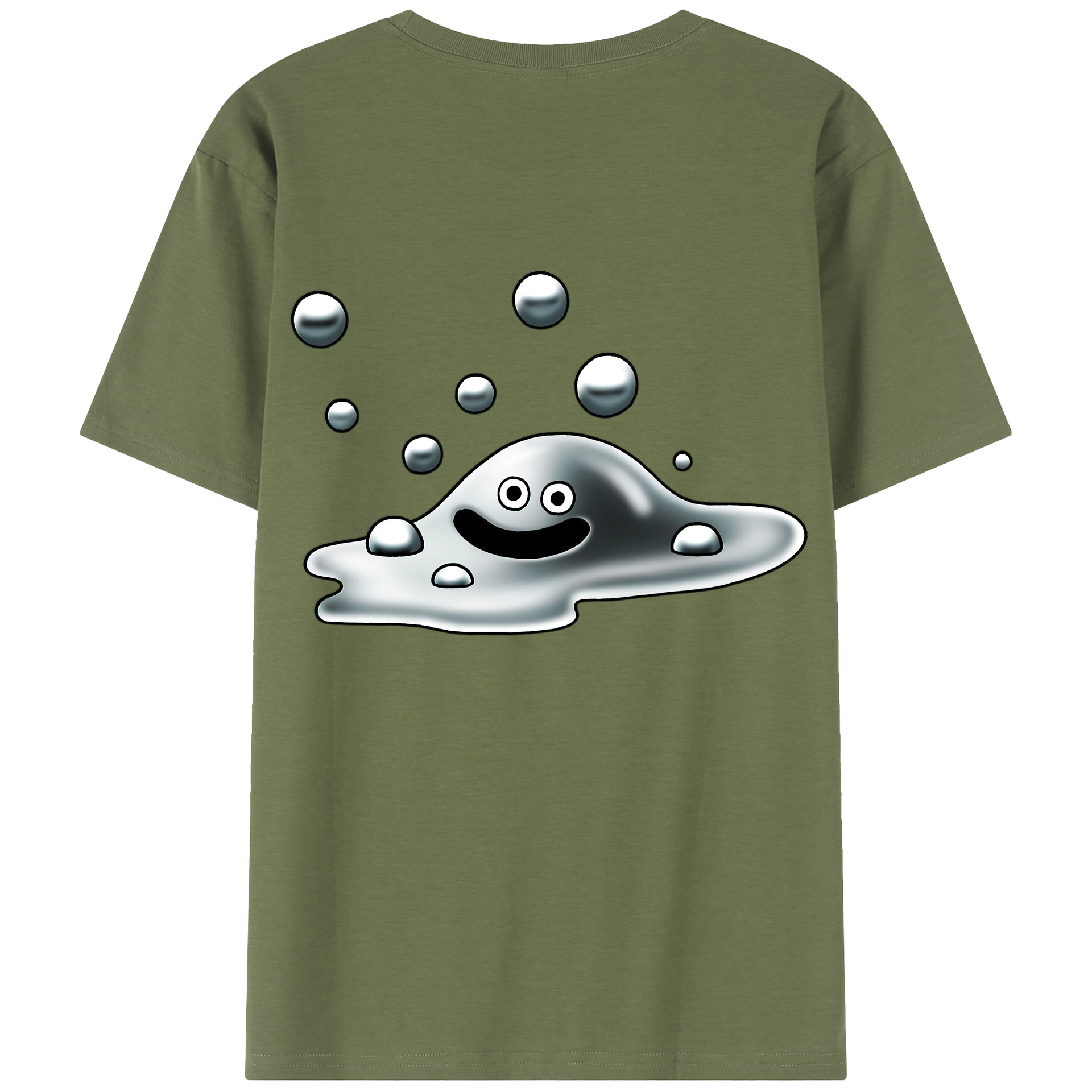 （画像用） ドラゴンクエスト Doragon Kuesuto Dragon Quest 綿100％半袖Tシャツ（背面プリント）